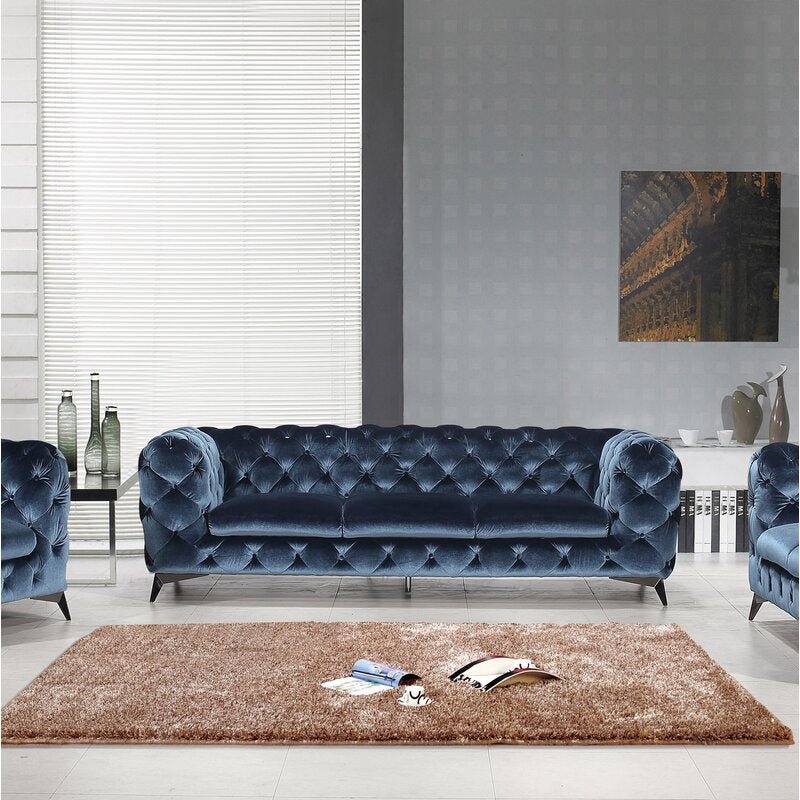 Koffler Chesterfield Sofa / 245 x 100 CM 3S. Velvet Upholstery - Walls Nation