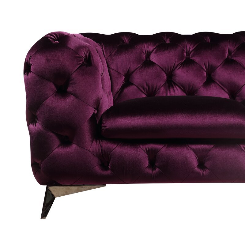 Koffler Chesterfield Sofa / 245 x 100 CM 3S. Velvet Upholstery - Walls Nation