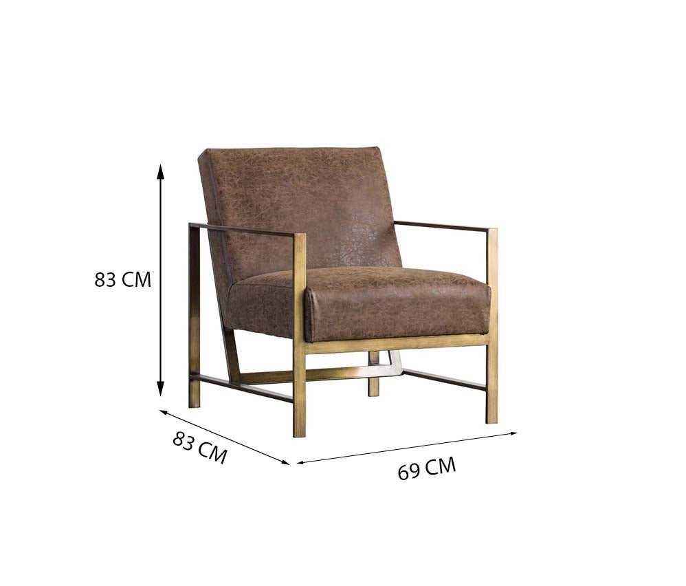 Larissa Brushed Gold Armchair / Premium Upholstery. - Walls Nation
