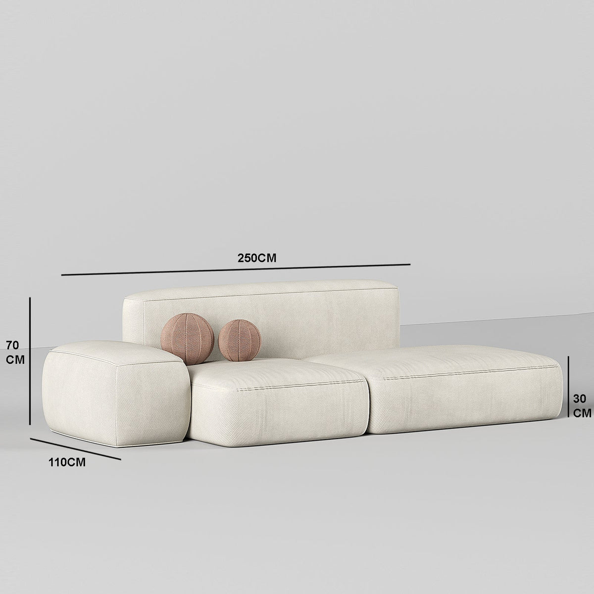 Lora Sofa 2S / Premium Faux Leather - Walls Nation