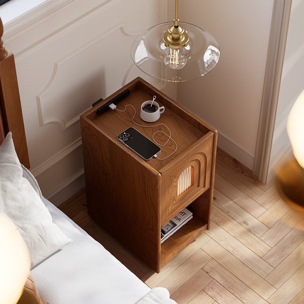 Lydia Nightstand With Light - Walls Nation