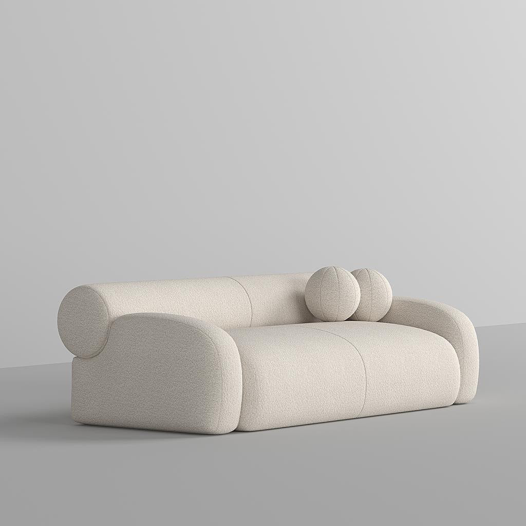 Malta Sofa 2S / White Boucle - Walls Nation