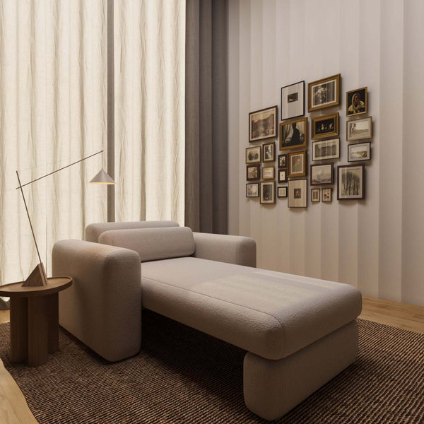 Matcha Day Bed / Greige Soft Boucle – premium Chaise Lounges by Walls Nation UAE & Saudi Arabia