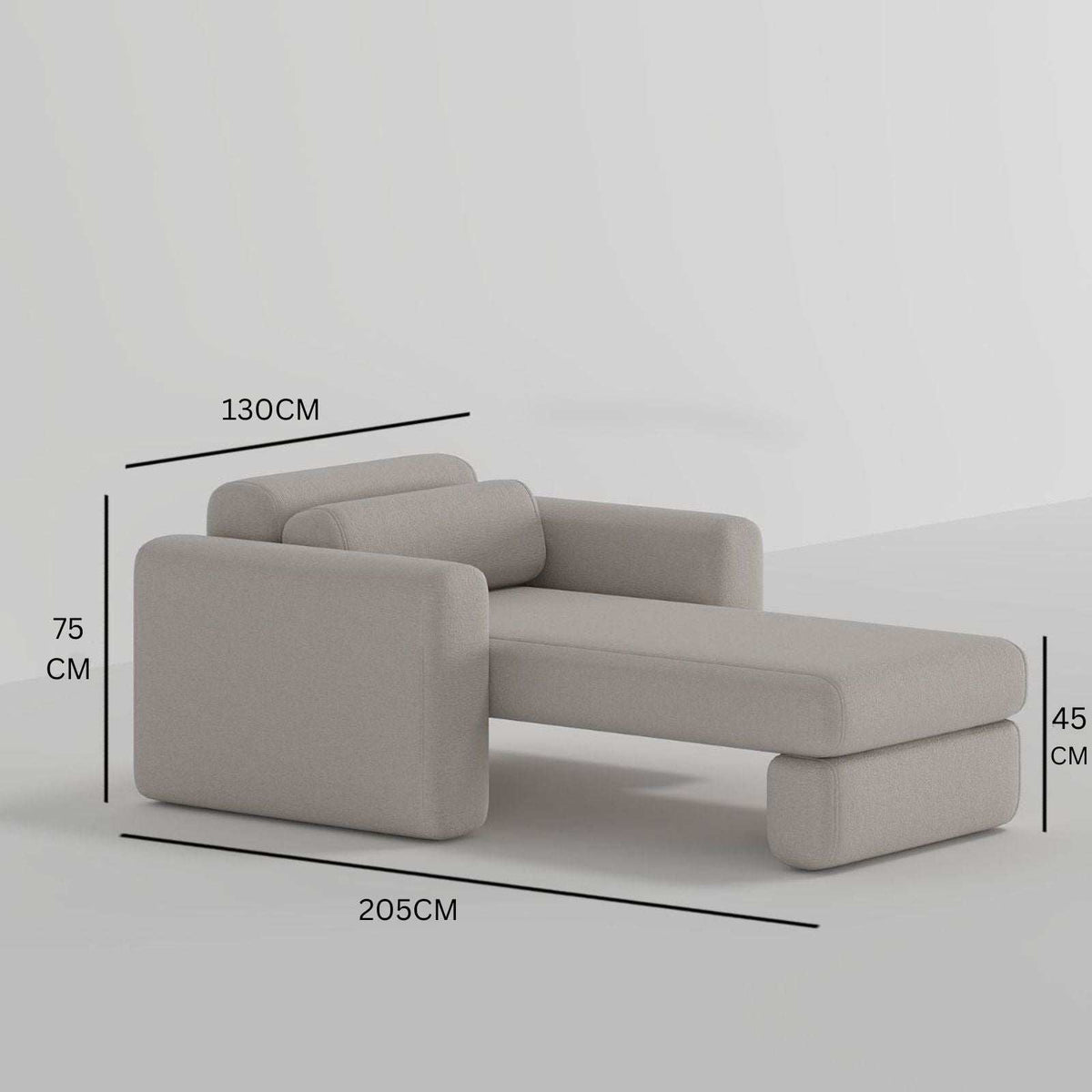 Matcha Day Bed / Greige Soft Boucle – premium Chaise Lounges by Walls Nation UAE & Saudi Arabia