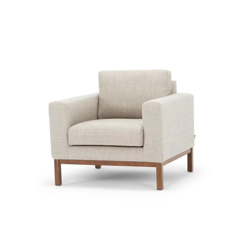 Mia Mid-Century Armchair / 91 x 86 CM Linen Upholstery - Walls Nation