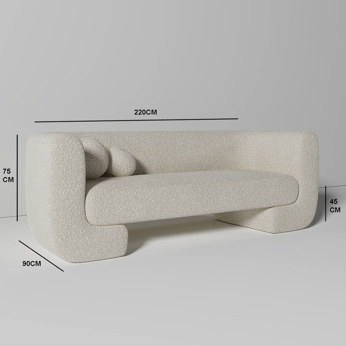 Mistral Sofa 3S / White Boucle - Walls Nation