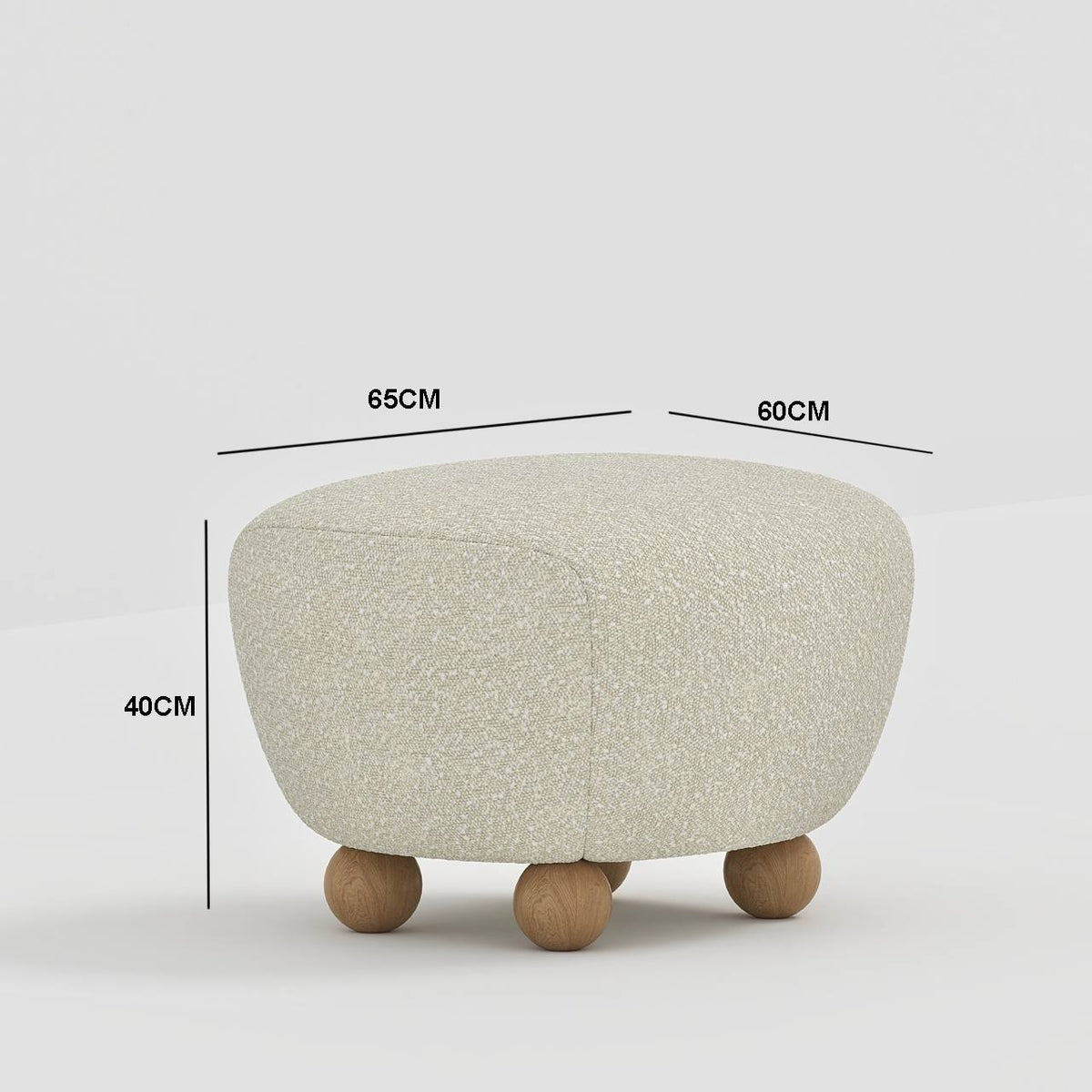 Plumby Stool / Beige Boucle - Walls Nation