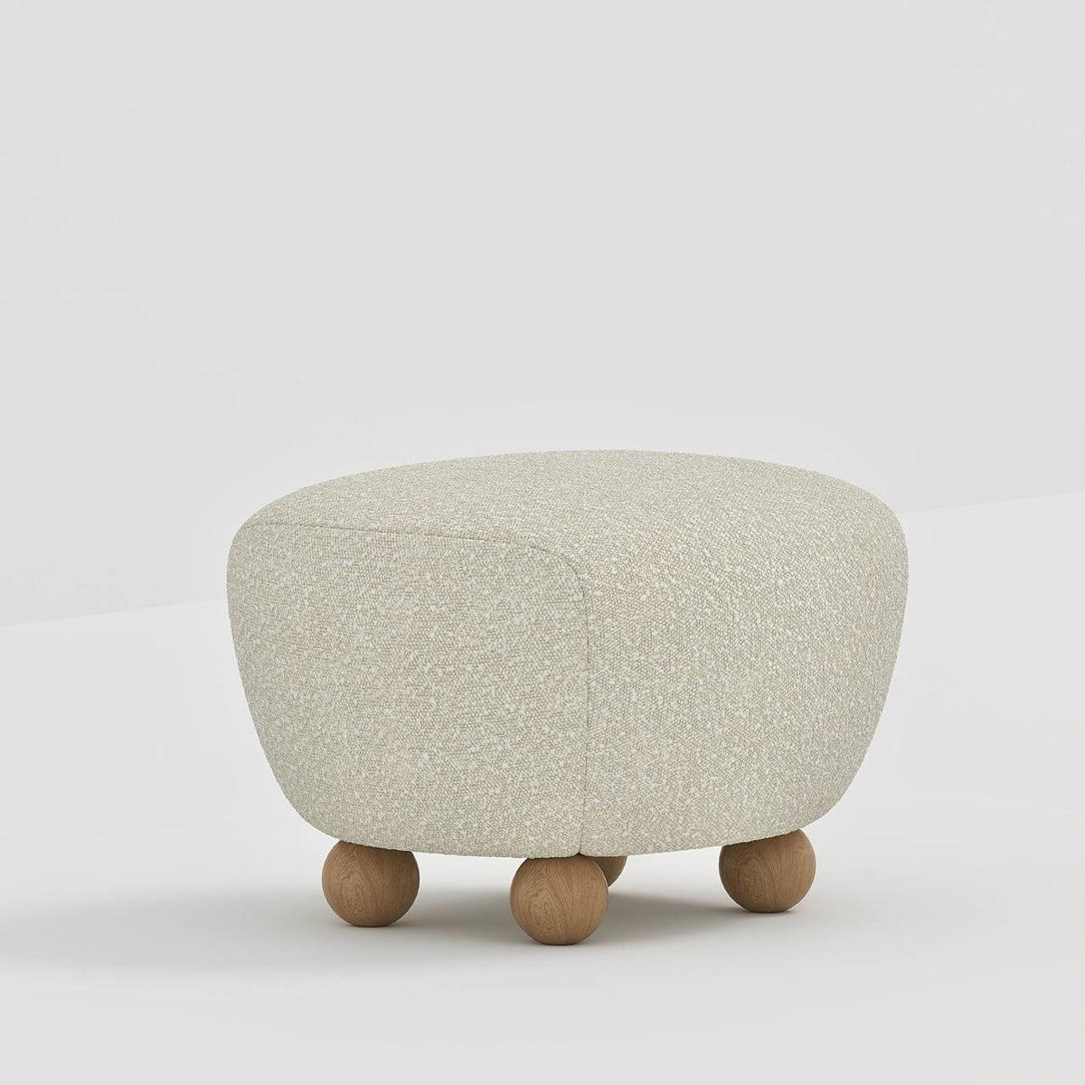 Plumby Stool / Beige Boucle - Walls Nation