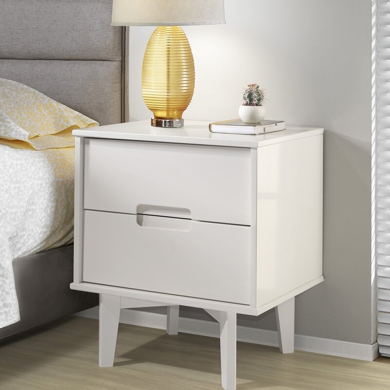Riva Double Drawer Nightstand - Walls Nation