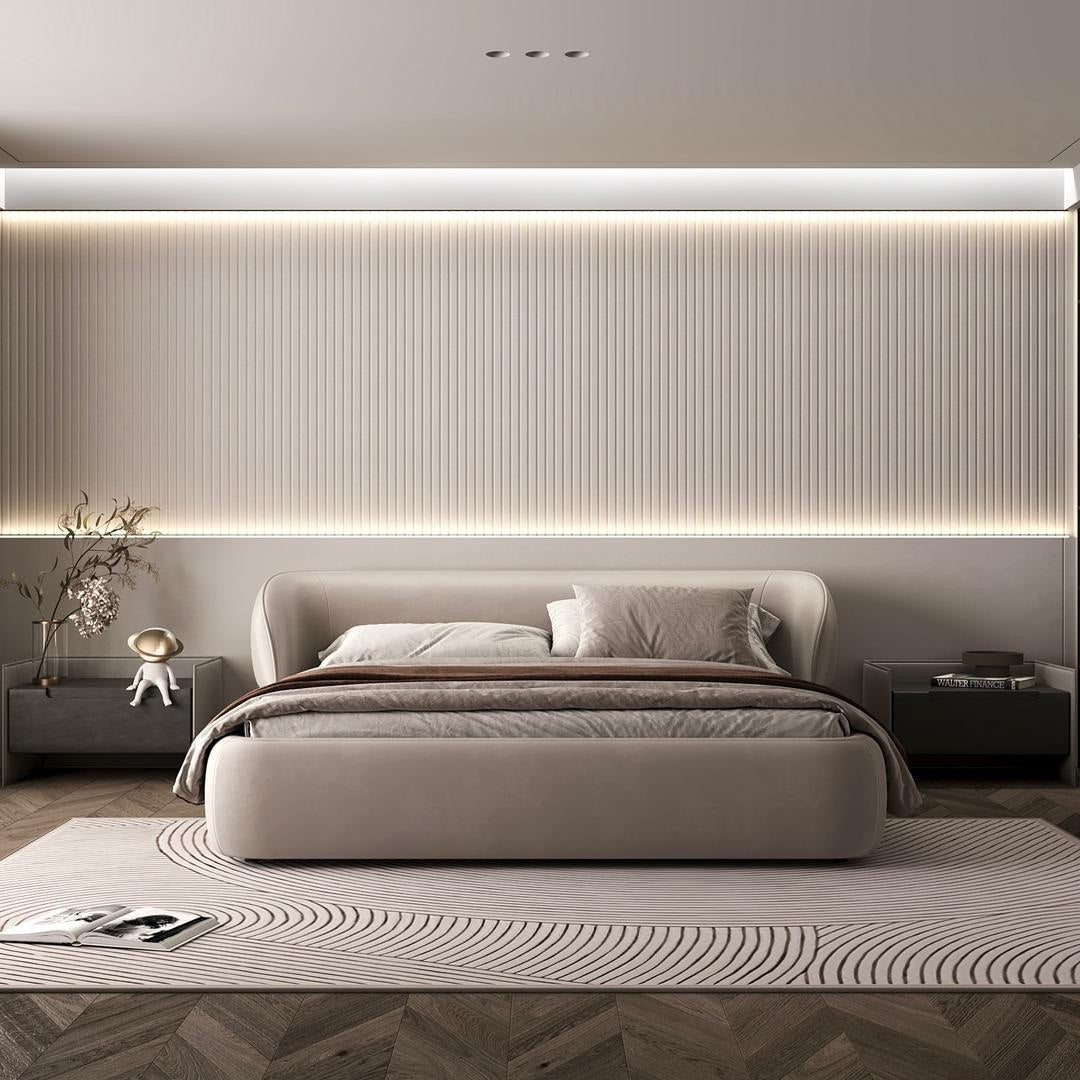 Riyu Super King Bed / Faux Premium Leather - Walls Nation