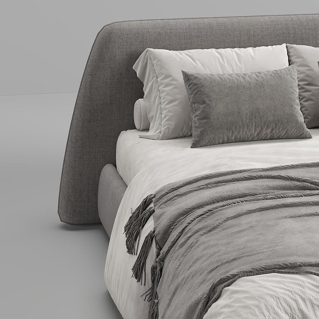 Rocco Bed / Gray Premium Linen - Walls Nation