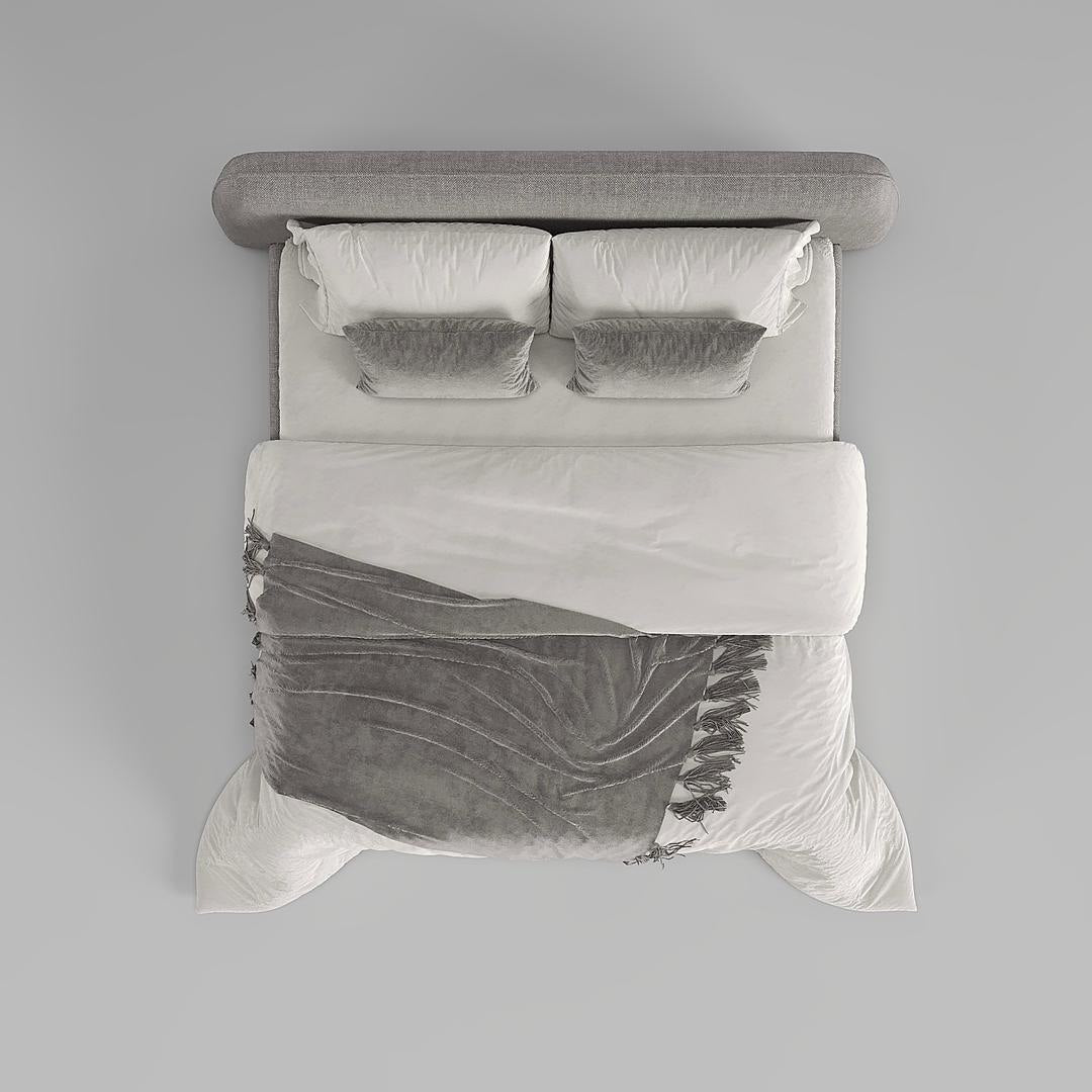 Rocco Bed / Gray Premium Linen - Walls Nation