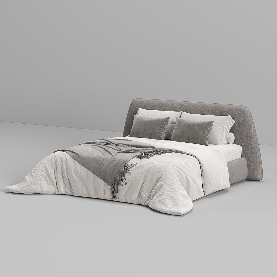 Rocco Bed / Gray Premium Linen - Walls Nation