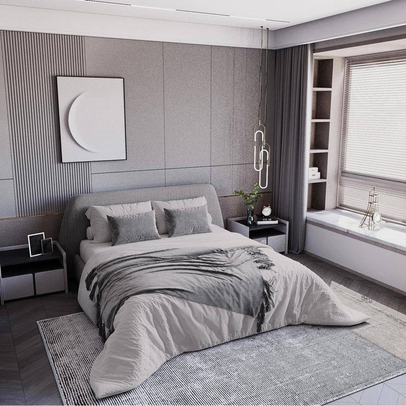 Rocco Bed / Gray Premium Linen - Walls Nation