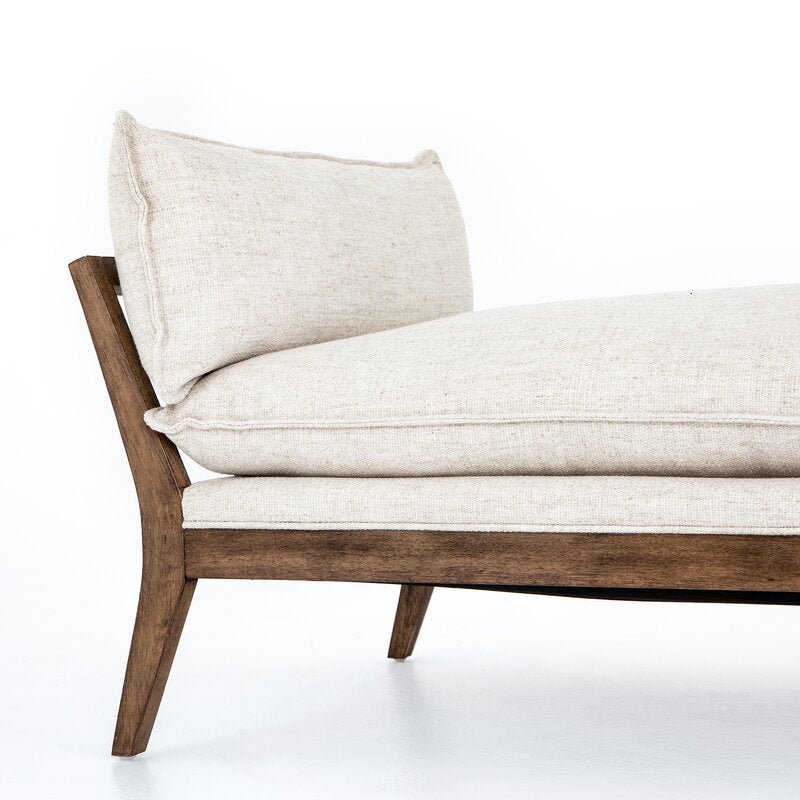 Roman Chaise Lounge / 215 x 89 CM Linen Upholstery - Walls Nation
