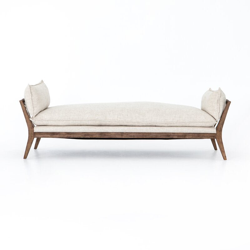 Roman Chaise Lounge / 215 x 89 CM Linen Upholstery - Walls Nation