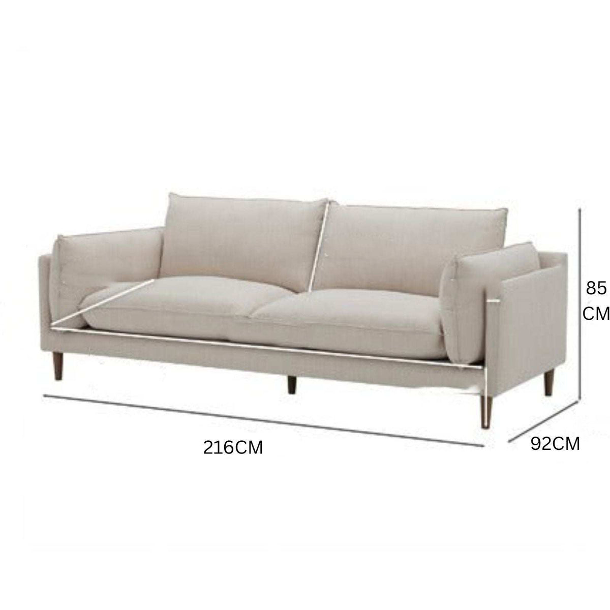 Rowan 3S. Sofa / 216 x 92 CM – premium Sofas by Walls Nation UAE & Saudi Arabia