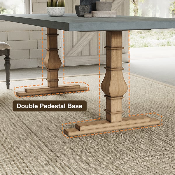 Concrete dining table clearance for 8