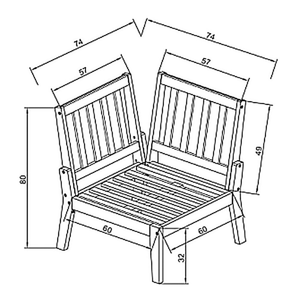 Rusto Outdoor Teak Wood Set / 4 People. - Walls Nation