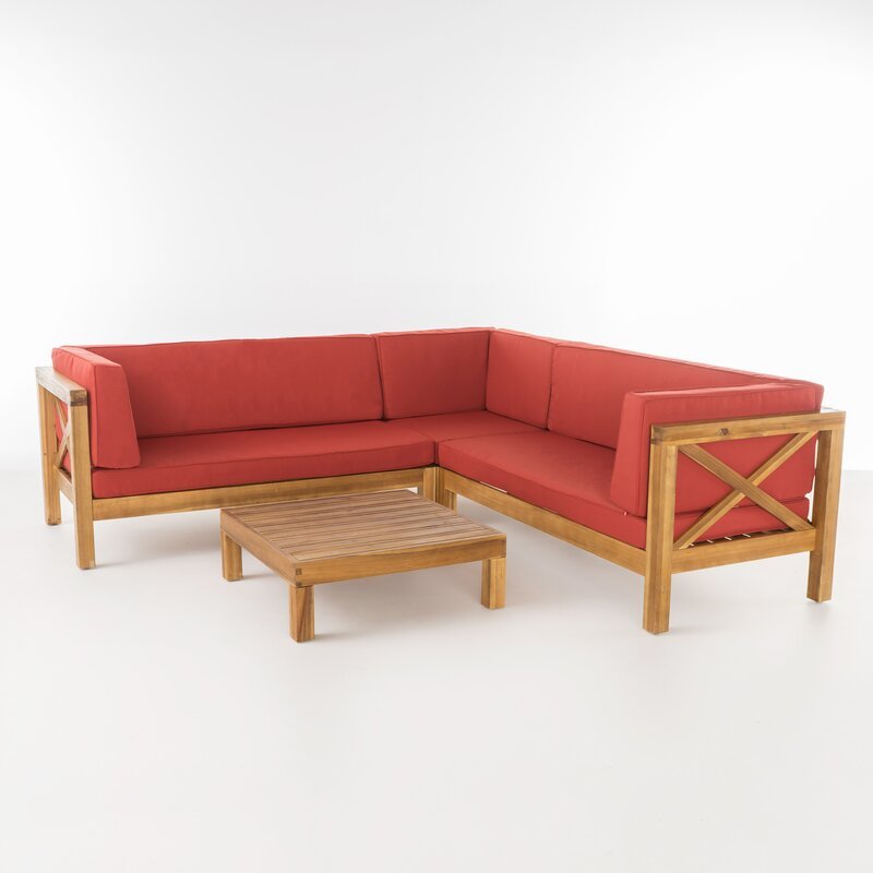Natural Teak / Red Seating