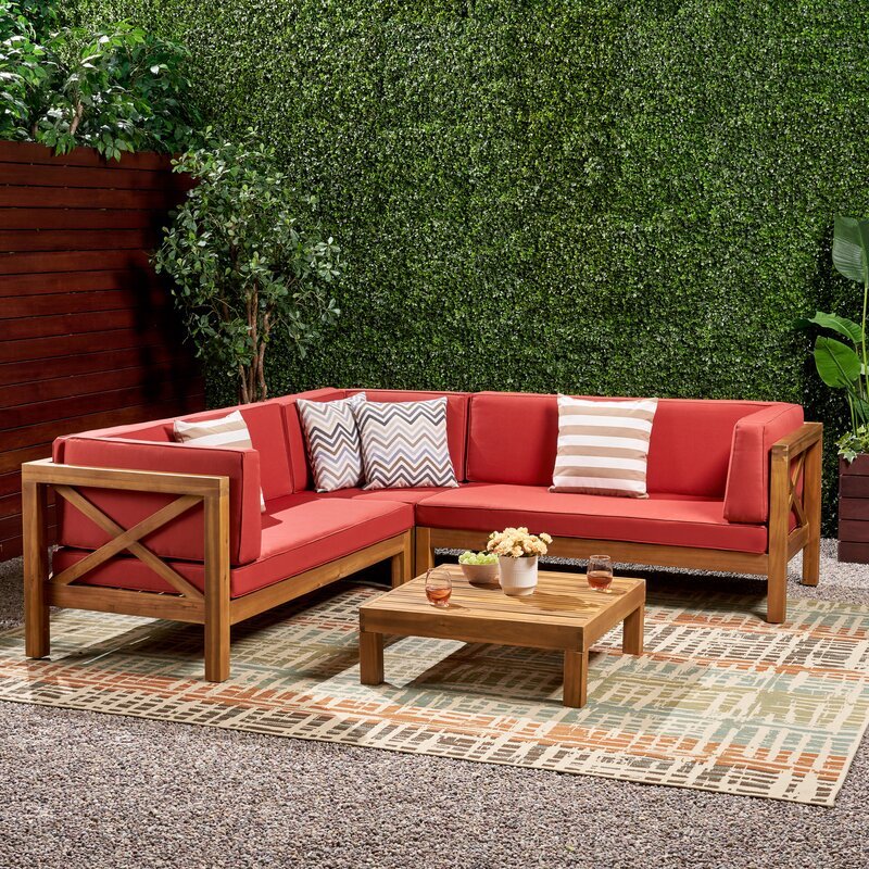 Savoy Outdoor Teak Wood Set / 4 People. - Walls Nation