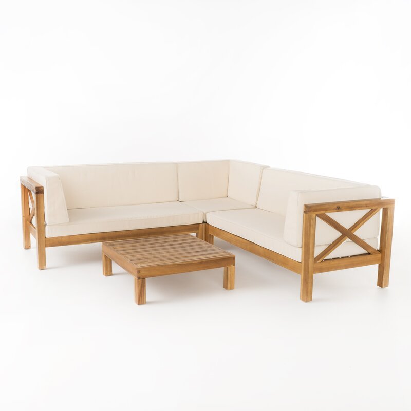 Savoy Outdoor Teak Wood Set / 4 People. - Walls Nation