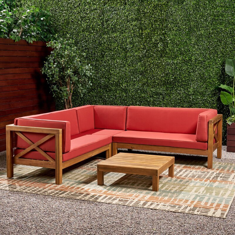 Savoy Outdoor Teak Wood Set / 4 People. - Walls Nation