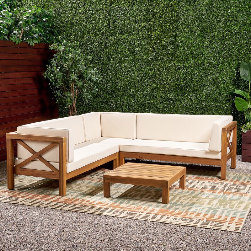 Savoy Outdoor Teak Wood Set / 4 People. - Walls Nation