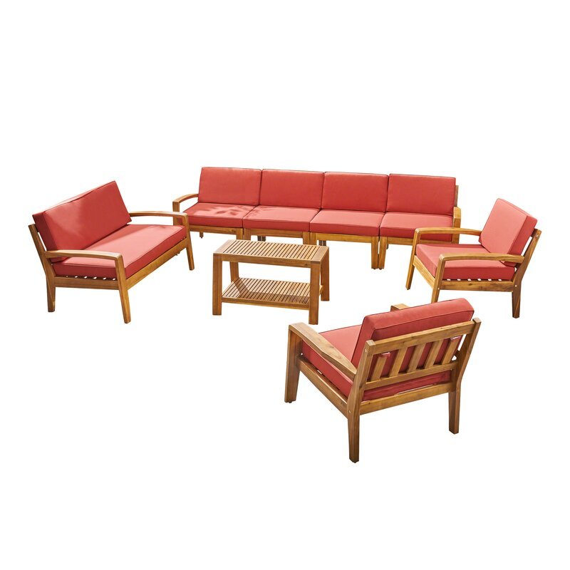 Sayan Outdoor Teak Wood Set / 8 People. - Walls Nation