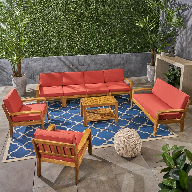 Natural Teak / Red Seating