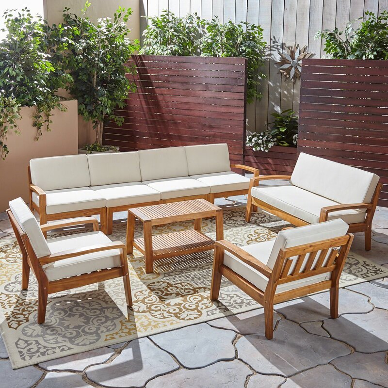 Sayan Outdoor Teak Wood Set / 8 People. - Walls Nation