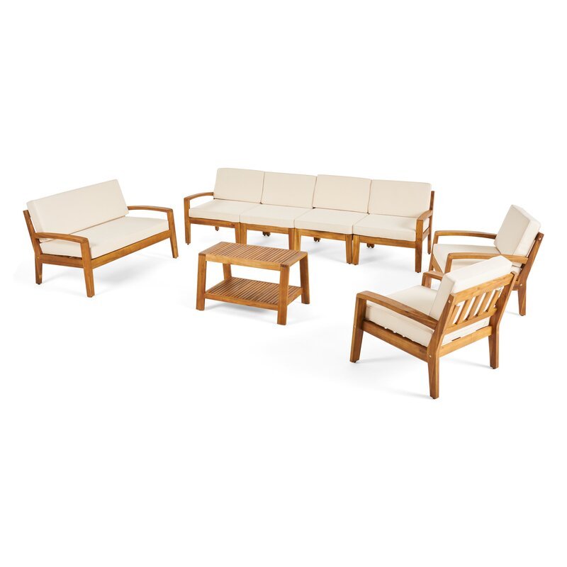 Sayan Outdoor Teak Wood Set / 8 People. - Walls Nation