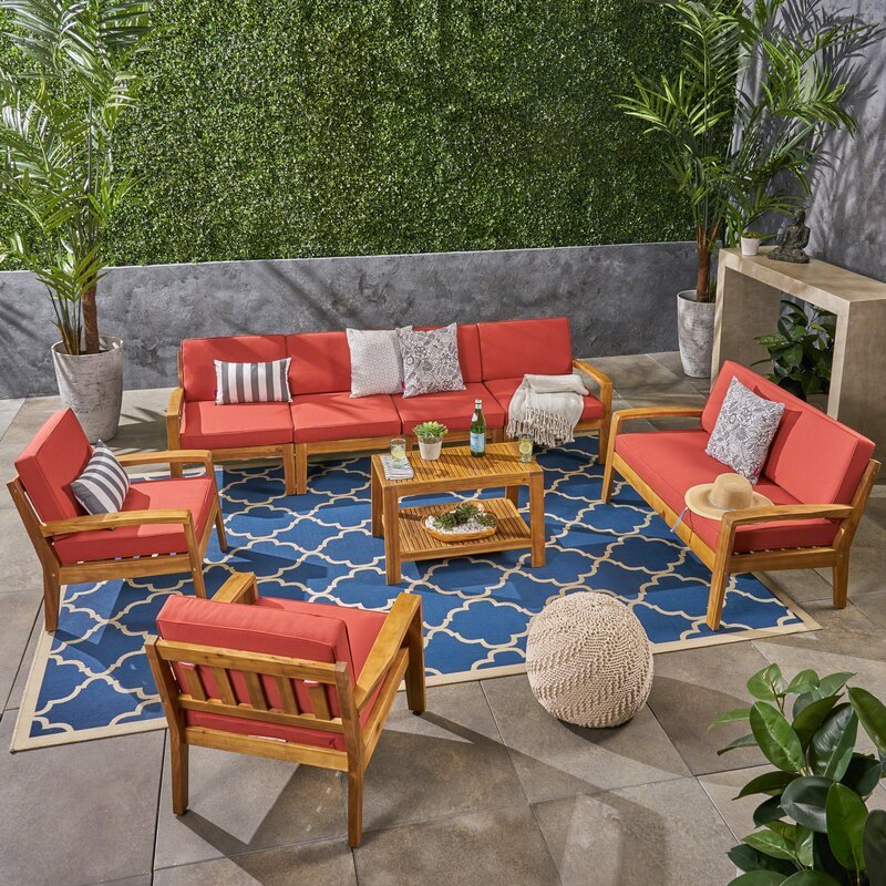 Natural Teak / Red Seating