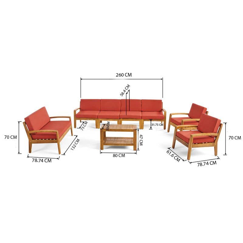 Natural Teak / Red Seating