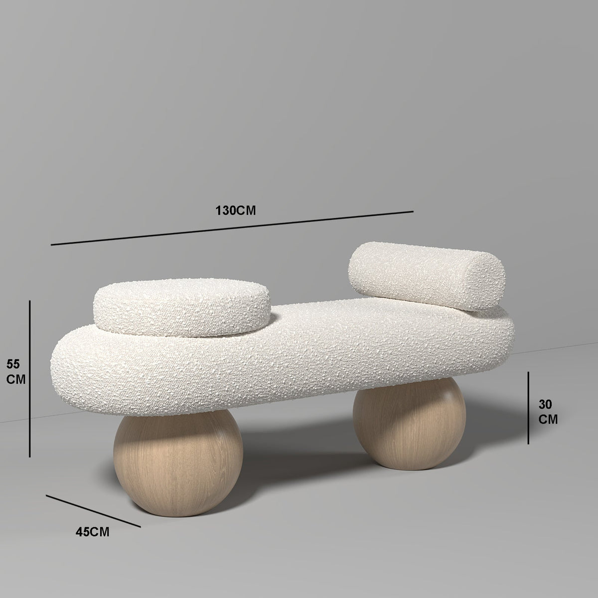 Spherea Bench / White Boucle - Walls Nation