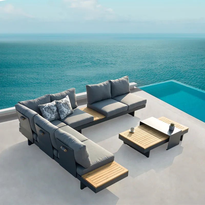 Talin L-Shape Outdoor Sectional Sofa Set - Walls Nation