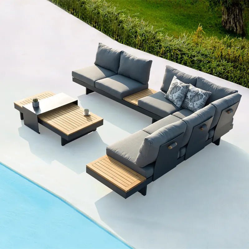 Talin L-Shape Outdoor Sectional Sofa Set - Walls Nation