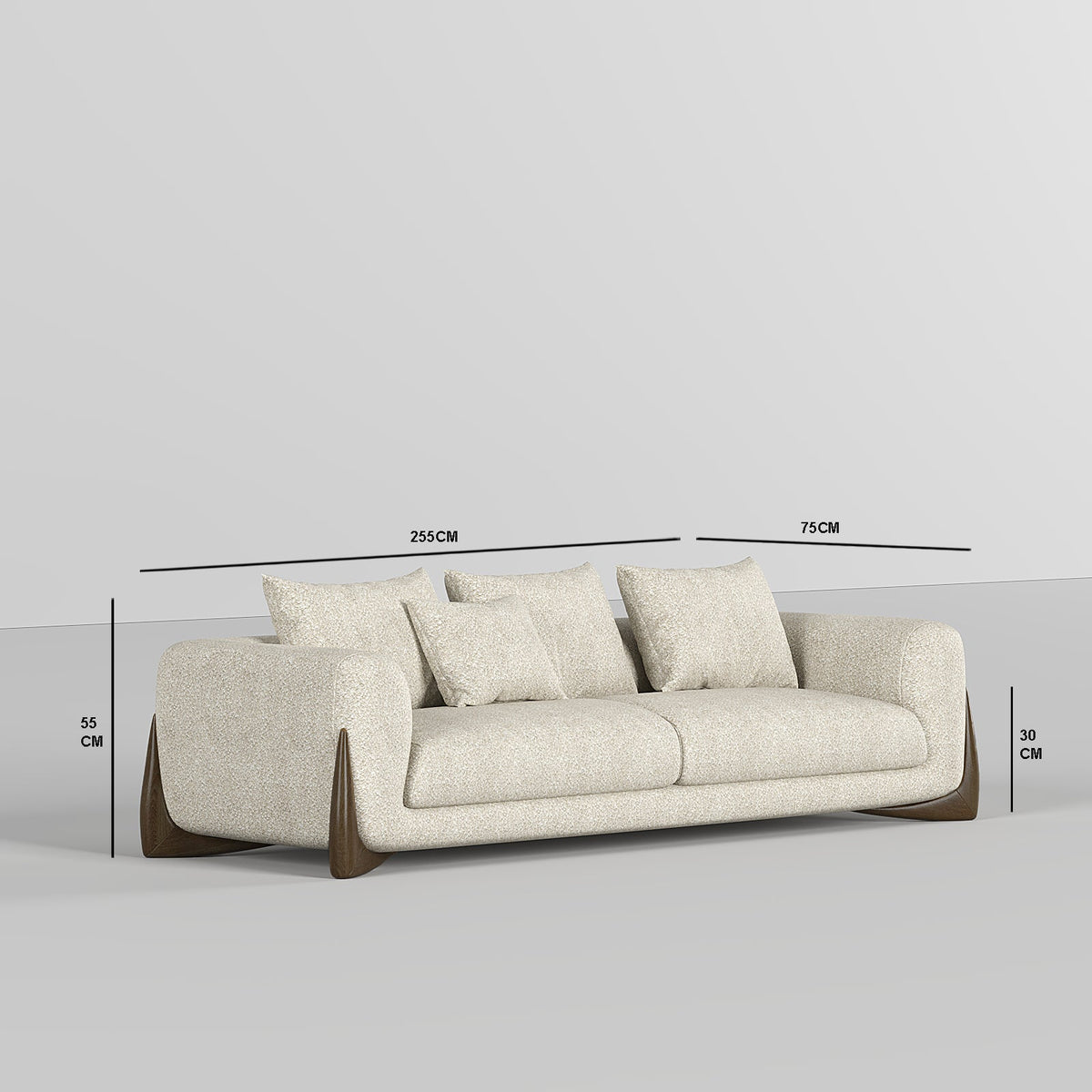 Valentina Sofa 2S / Beige Boucle - Walls Nation