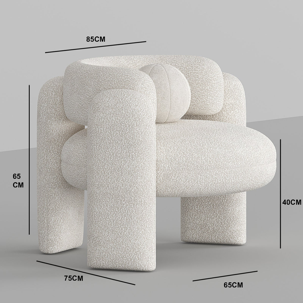 Vector Armchair / White Boucle - Walls Nation