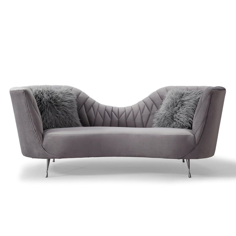 Verona 3S. Curved Sofa / Velvet Upholstery - Walls Nation