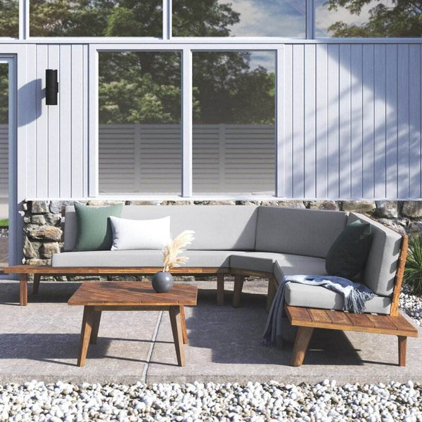 Zuma Outdoor Teak Wood Set / 5 People. – premium Outdoor Set by Walls Nation UAE & Saudi Arabia